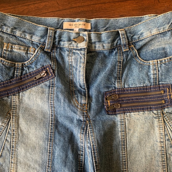 See By Chloe mini denim flare skirt - Picture 6 of 8